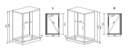 Душевая кабина Timo Premium H-520L 120х90 прямоугольная с крышей ориентация правая