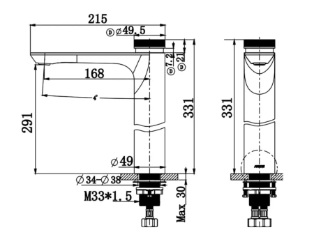 Смеситель Arrow AMP11872-1BC на раковину черный