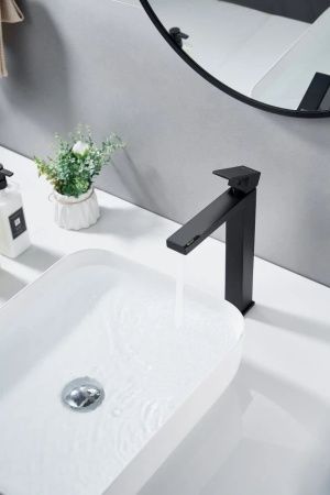 Смеситель для раковины Knotlor STABLE KN-24/BL на столешницу черный