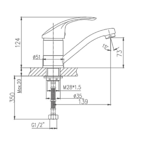 Cмеситель Haiba HB4521-2 на раковину хром - фото 2