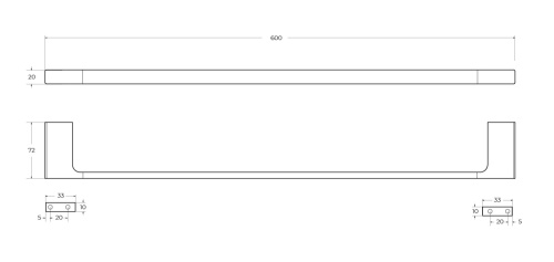 Полотенцедержатель Cezares SLIDER SLIDER-TH-60-NOP - фото 2 Полотенцедержатель Cezares SLIDER SLIDER-TH-60-NOP - фото 2