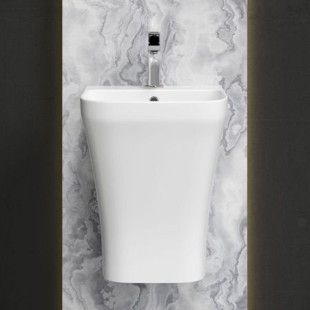 Раковина из сантехнического фарфора Ceramica Nova DION CN6067 40х40 подвесная цвет белый 1 отверстие под смеситель