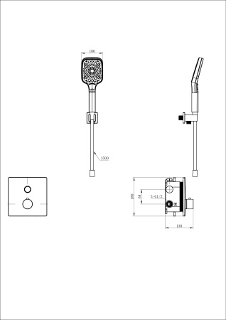 Смеситель для душа Wonzon & Woghand WW-D1017-B-CR встраиваемый в стену хром