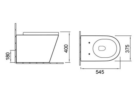 Унитаз напольный с бачком SantiLine SL-5020MB цвет черный с сиденьем микролифт безободковый смыв воронка-водоворот