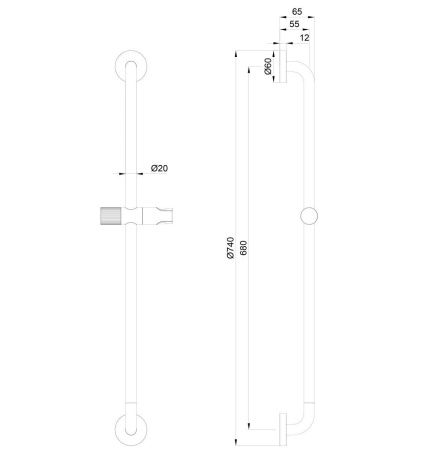 Душевая штанга Wonzon & Woghand WW-SL05-BGM цвет серый