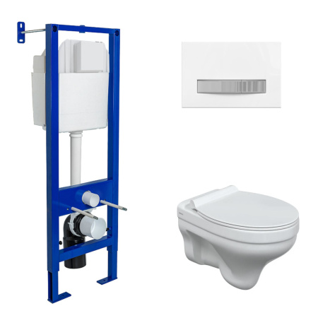 Комплект унитаз с инталляцией и клавишей смыва Berges АТОМ Line 042444