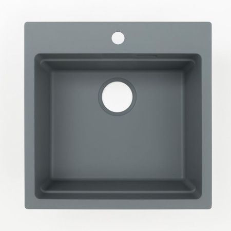 Кухонная мойка Grandex Aqua 500402 51х51 цвет серый поверхность матовая