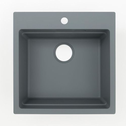 Кухонная мойка Grandex Aqua 500402 51х51 цвет серый поверхность матовая - фото 4