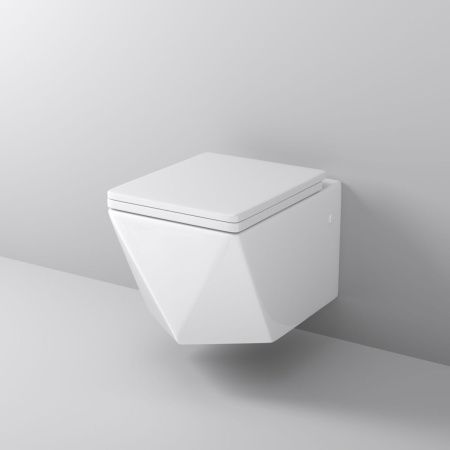 Унитаз подвесной Grossman Cristal GR-4481 белый с сиденьем микролифт безободковый каскадный смыв