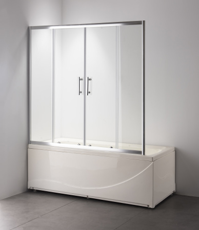 Душевая шторка на ванну Taliente TA-1714CP 170х140 стекло прозрачное профиль хром глянцевый ориентация универсальная