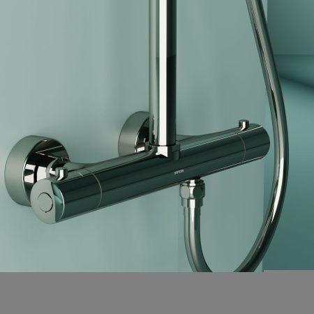 Душевая система Sancos Space SC3006GMG встраиваемая в стену с термостатом