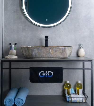 Раковина керамическая Gid Lago 54471 60х40 накладная цвет многоцветный 1 отверстие под смеситель