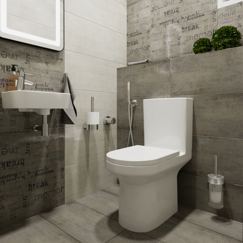 Унитаз-компакт напольный с бачком Lavinia Boho Grance Hill 3307002R белый глянцевый с сиденьем микролифт безободковый каскадный смыв - фото 5