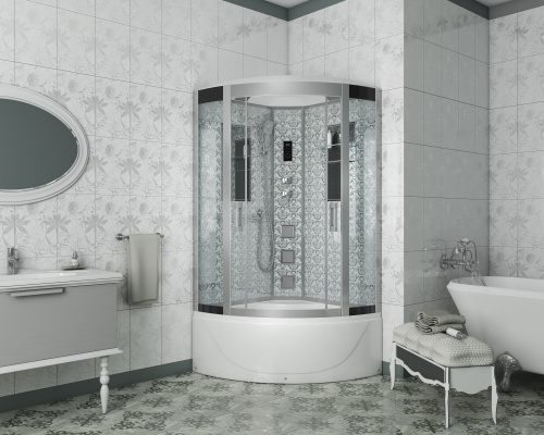 Душевая кабина Niagara Luxe 7710W 100х100 четверть круга - фото 2