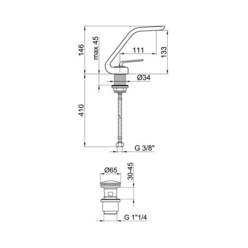 Смеситель Webert Wolo WO830102564 на раковину черный - фото 3