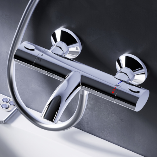 Смеситель для ванны и душа Am.Pm Sense F7550064 настенный хром с термостатом