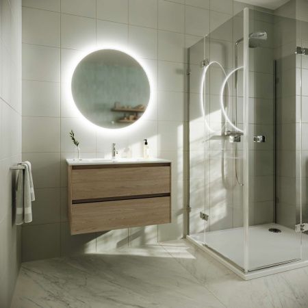 Тумба под раковину Sancos Cento CN80KE 80х50 подвесная цвет коричневый