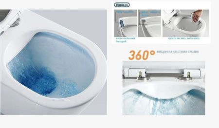 Унитаз подвесной Cerutti SPA CT10362 белый с сиденьем микролифт безободковый каскадный смыв