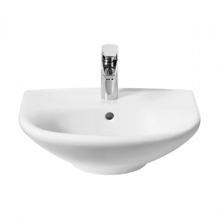 Раковина из сантехнического фарфора Jika Zeta 8103900001049 50х40 подвесная цвет белый 1 отверстие под смеситель