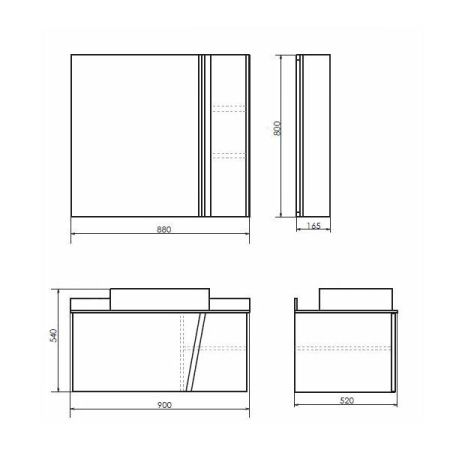 Тумба с раковиной Comforty Эдинбург 00004149881CF 90х50 подвесная цвет серый