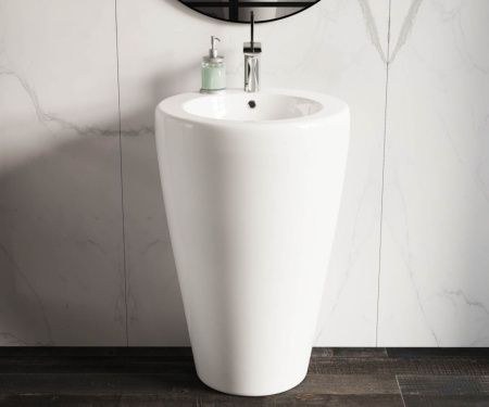 Раковина из сантехнического фарфора Ceramica Nova 850 CN1807 60х50 напольная цвет белый 1 отверстие под смеситель