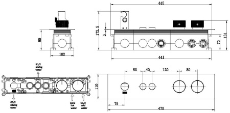 Смеситель для ванны с душем Allen Brau Liberty 5.33010-00 встраиваемый в стену хром с термостатом