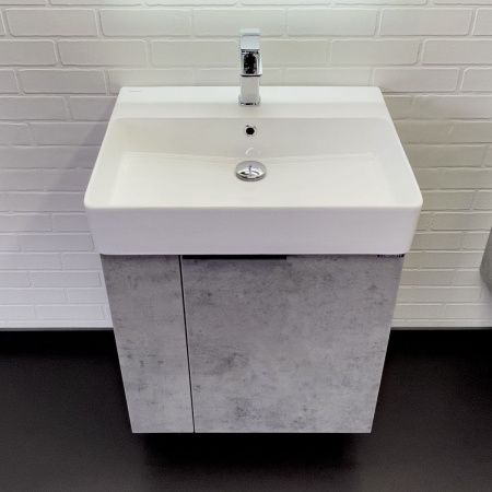 Тумба с раковиной Comforty Асти 00-00019191CF 60х50 подвесная цвет серый