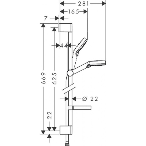 Душевой гарнитур Hansgrohe Crometta 26553400 настенный  хром - фото 2