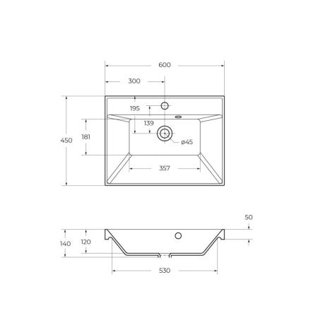 Раковина из искусственного камня BelBagno BB600/450-LV-MR-AST 60х50 накладная цвет белый 1 отверстие под смеситель