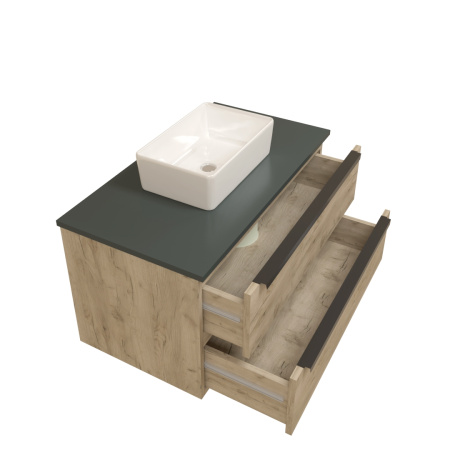 Раковина из сантехнического фарфора Teymi Helmi T50304 38х24 накладная цвет белый без отверстий под смеситель