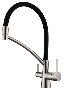 Смеситель для кухни Paulmark SIEGEN Si213111-NI на раковину никель без термостата