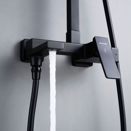 Душевая стойка Shevanik S4636H настенная цвет черный