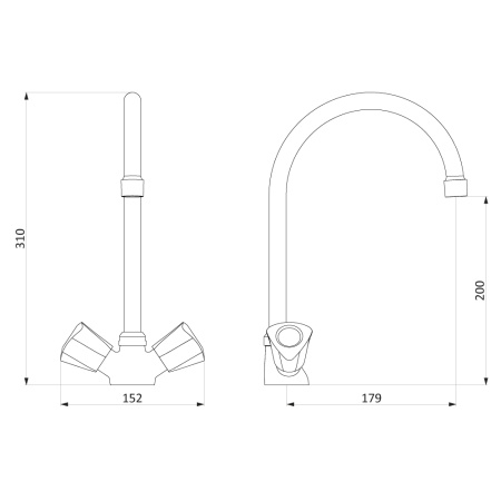 Смеситель для кухни Damixa Object 340000000 на раковину хром без термостата
