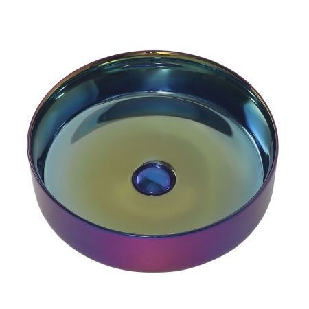 Раковина из сантехнического фаянса Abber BEQUEM AC2109Regen 40х40 накладная цвет хамелеон без отверстий под смеситель