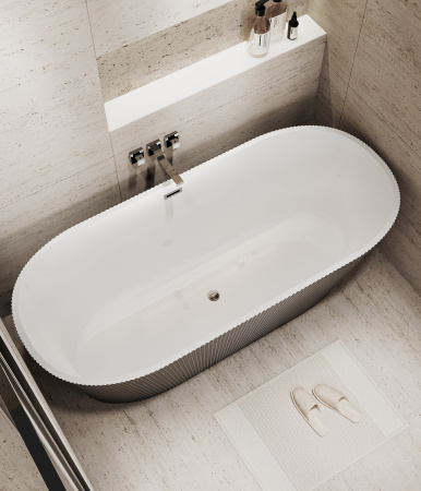Ванна акриловая Grossman Forta GR-27021MB 170х75 отдельностоящая овальная с каркасом
