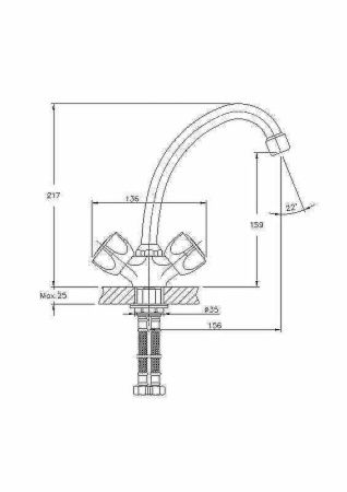 Смеситель для кухни Haiba HB4909 на мойку хром