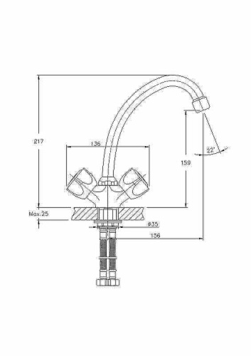 Смеситель для кухни Haiba HB4909 на мойку хром - фото 5