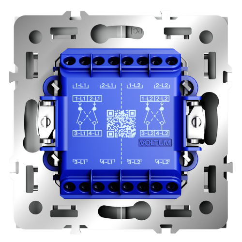 Перекрестный переключатель двухклавишный встраиваемый VOLTUM S70 VLS020502 - фото 4