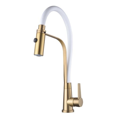Смеситель для кухни Shevanik S943G-1 на мойку золотой сатин - фото 2