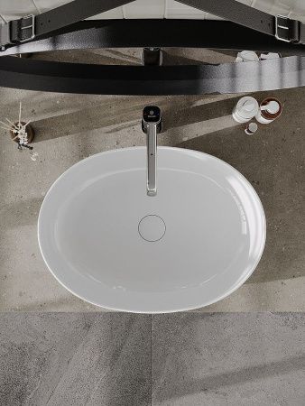 Раковина из сантехнического фарфора Orange B05-520W 50х40 накладная цвет белый