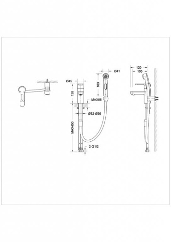 Смеситель с гигиеническим душем Bravat Stream F13783C-3 на столешницу хром - фото 2