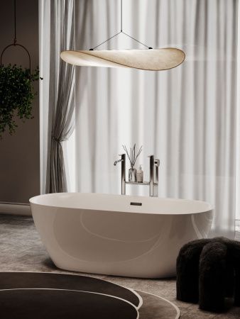 Ванна акриловая Sancos Fusion FB03 170х80 отдельностоящая овальная с каркасом