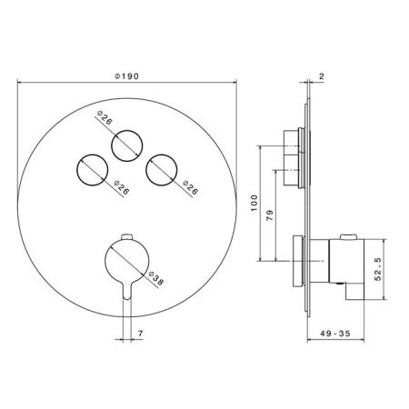 Смеситель для душа Newform XT 70404E.21.018 встраиваемый в стену хром с термостатом