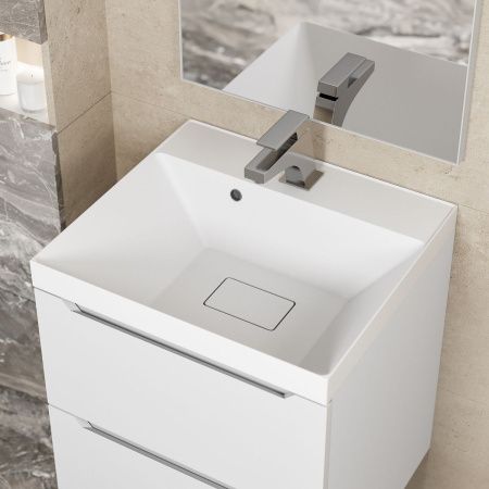 Раковина из искусственного камня Uperwood Classic New 2910210024 50х50 полувстраиваемая цвет белый