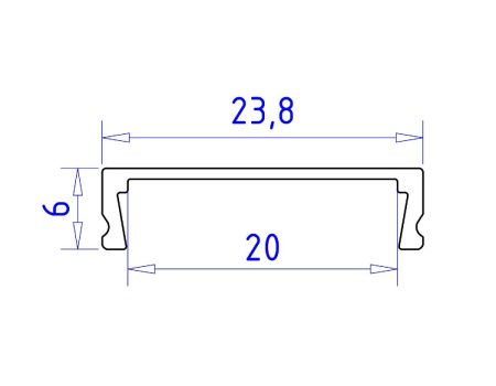 Алюминиевый накладной профиль Ambrella Light Alum Profile (Алум Профиле) GP1800AL