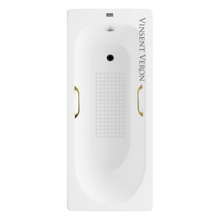 Ванна чугунная Vinsent Veron Soissons VCN1707042H/VH0012GD-AS 170х70 пристенная прямоугольная с ножками с ручками