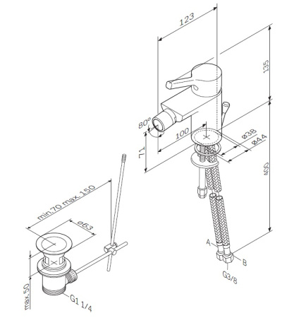 Смеситель Am.Pm X-Joy S F85B83100 на биде хром