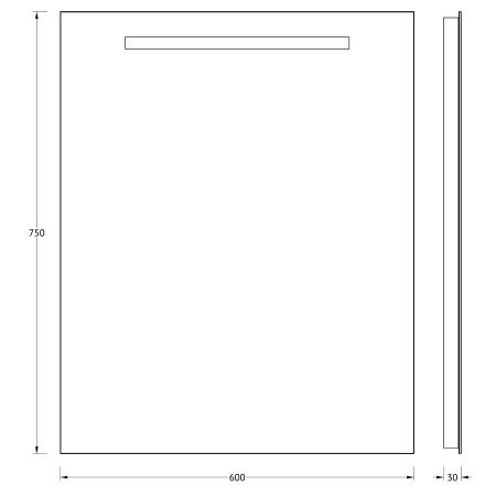 Зеркало Evoform Lumline BY 2003 60х80 подвесное