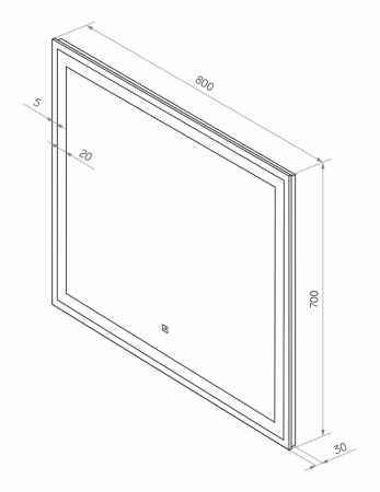 Зеркало с подсветкой Misty Зеркала (сенсорные) СИР-02-80_70-14 80х70 подвесное