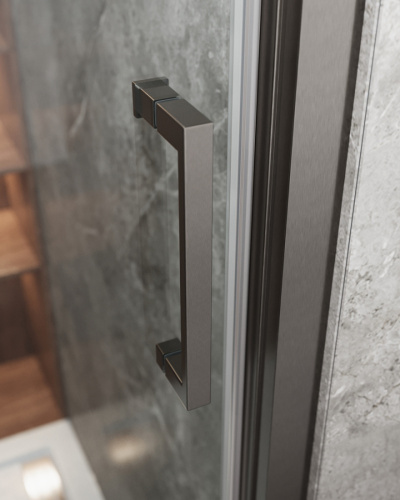 Душевая дверь Cezares MOLVENO MOLVENO-BF-3-90-C-GM-IV 90х195 стекло прозрачное профиль оружейная сталь - фото 2